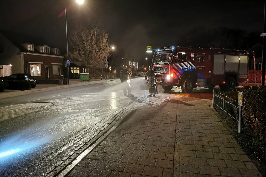 Vrachtwagen veroorzaakt oliespoor