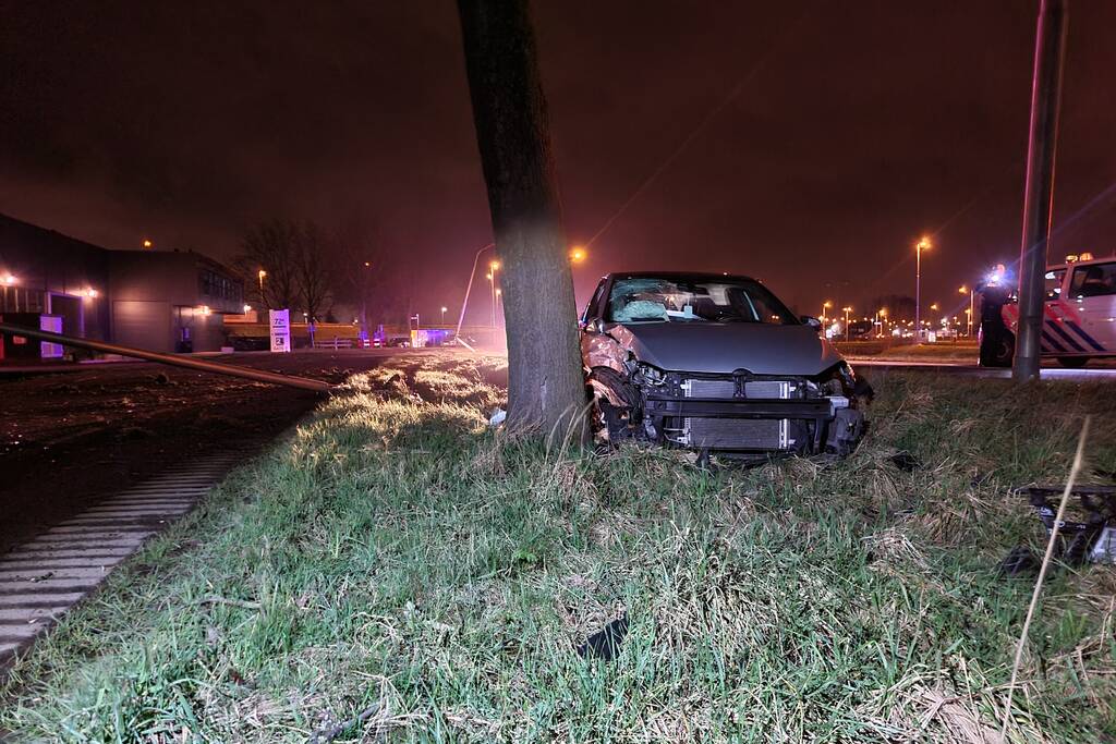 Bestuurder aangehouden na crash tegen boom