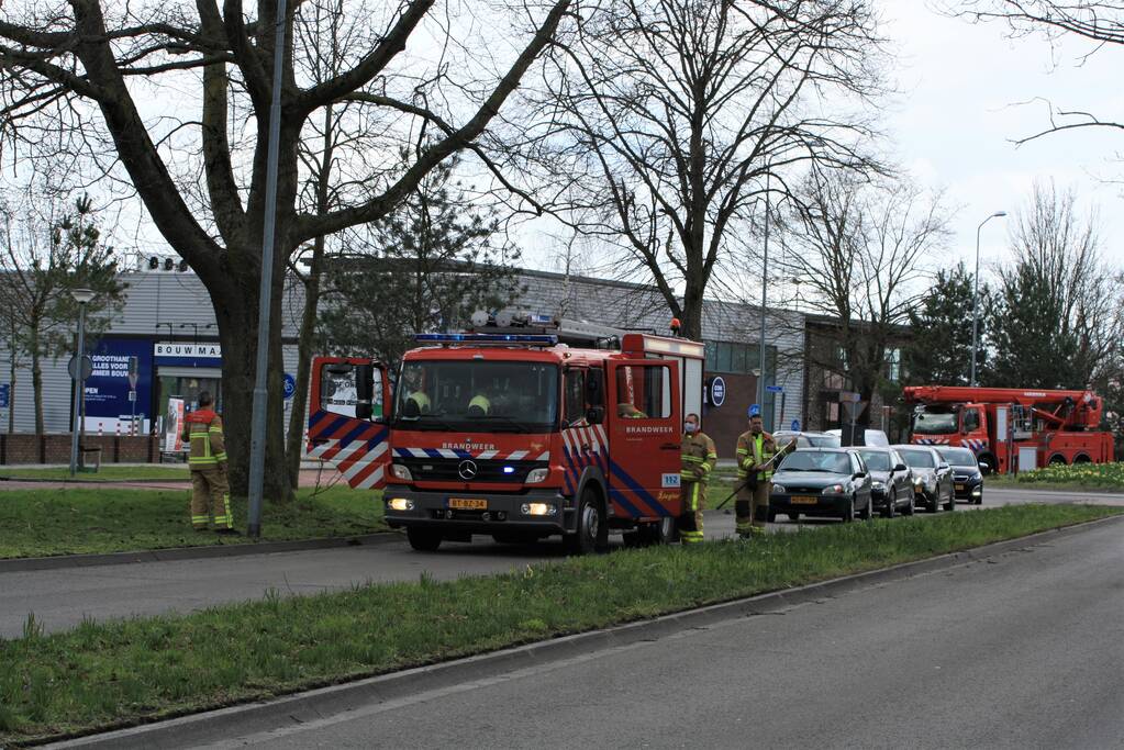 Gevaarlijk hangende tak verwijderd