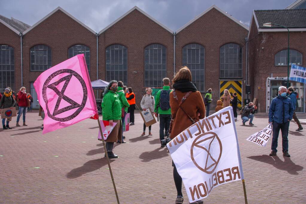 Klimaatdemonstratie bij Wagenwerkplaats