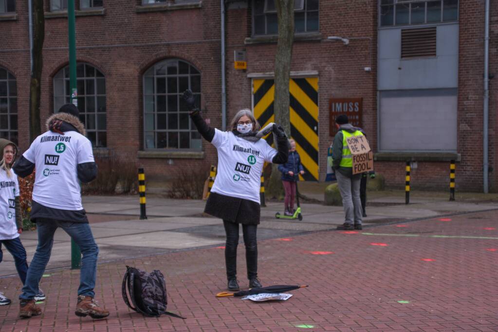 Klimaatdemonstratie bij Wagenwerkplaats