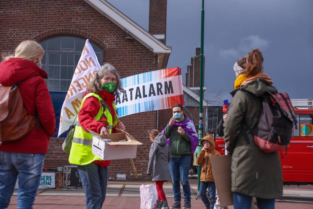 Klimaatdemonstratie bij Wagenwerkplaats