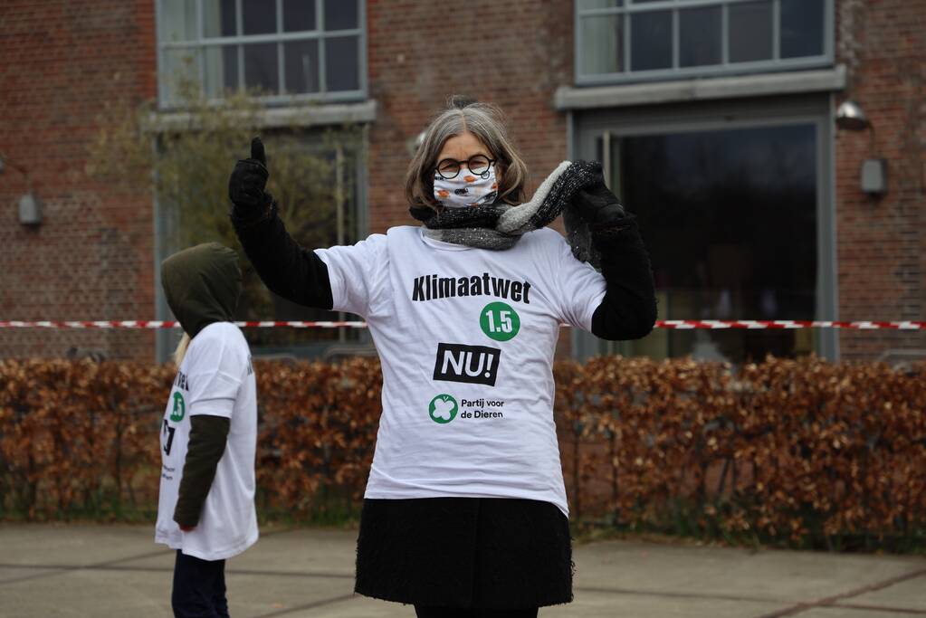 Klimaatdemonstratie bij Wagenwerkplaats
