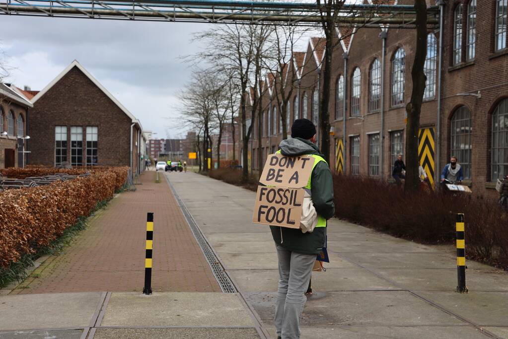 Klimaatdemonstratie bij Wagenwerkplaats