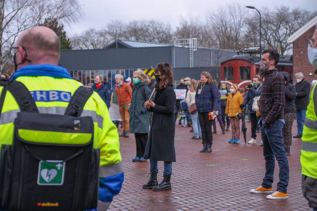 Klimaatdemonstratie bij Wagenwerkplaats