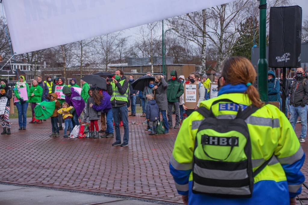 Klimaatdemonstratie bij Wagenwerkplaats