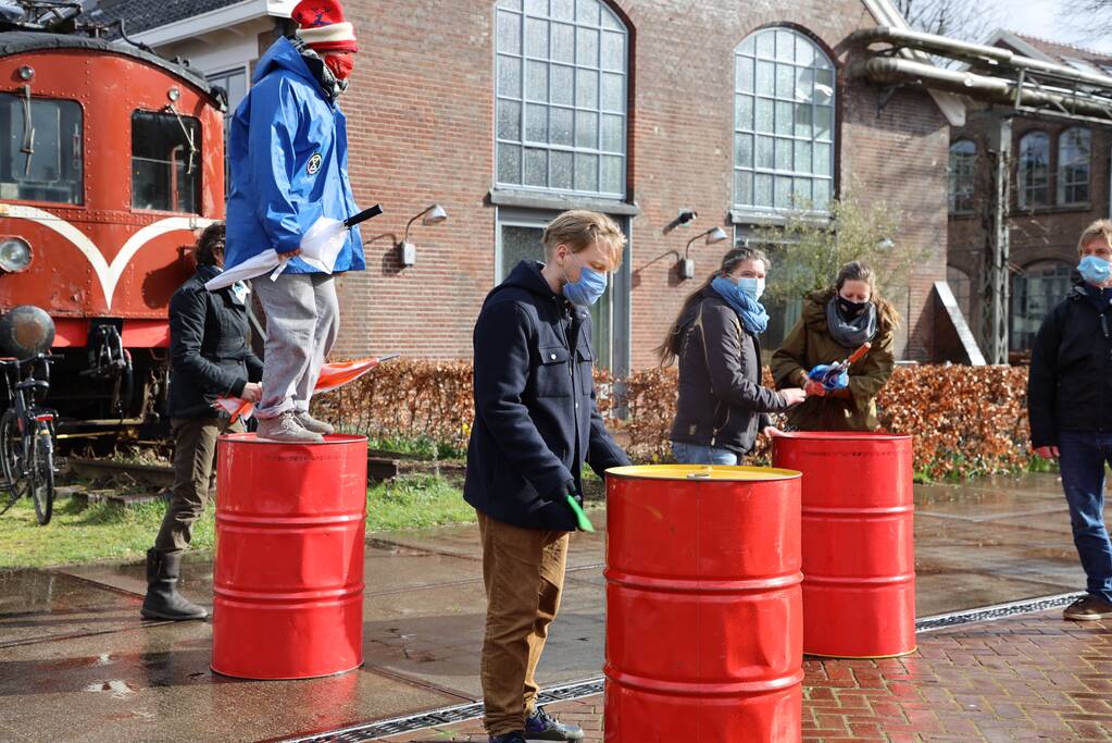 Klimaatdemonstratie bij Wagenwerkplaats