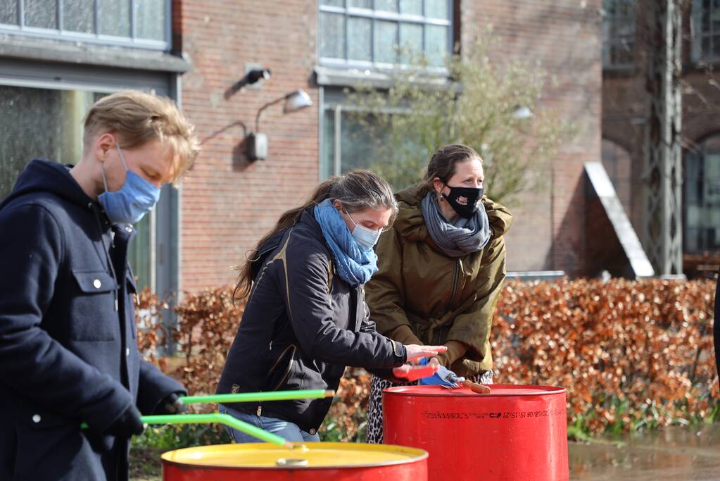Klimaatdemonstratie bij Wagenwerkplaats