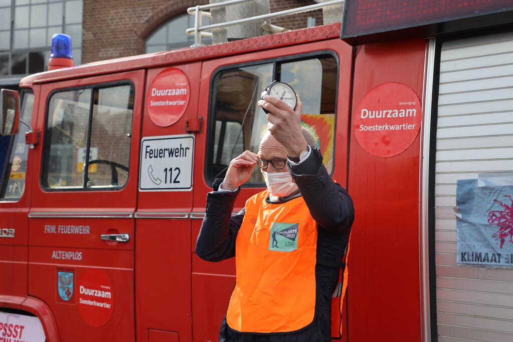 Klimaatdemonstratie bij Wagenwerkplaats