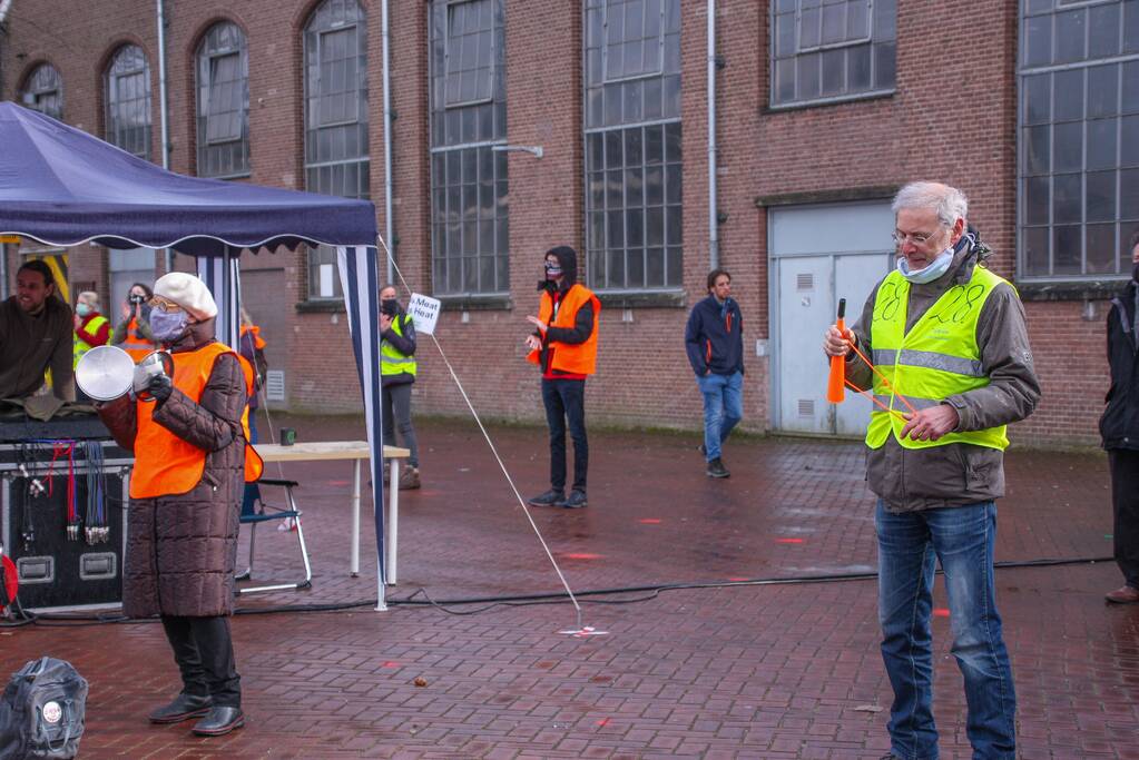 Klimaatdemonstratie bij Wagenwerkplaats