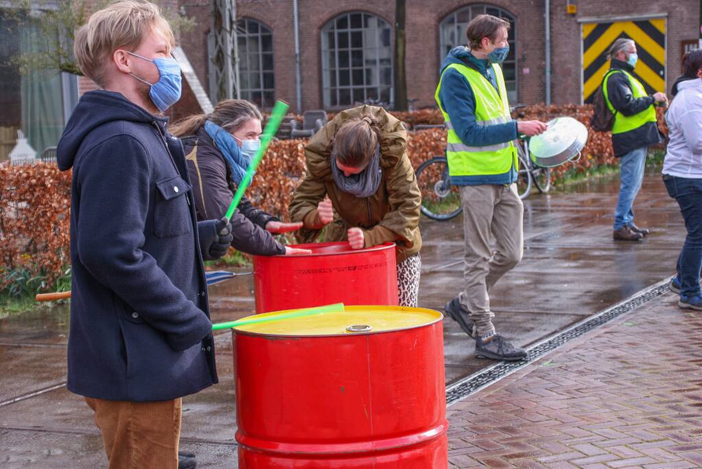 Klimaatdemonstratie bij Wagenwerkplaats