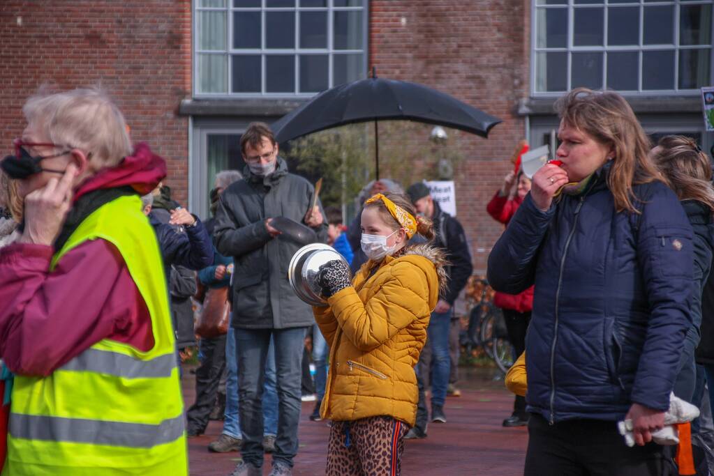 Klimaatdemonstratie bij Wagenwerkplaats