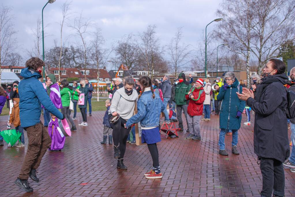 Klimaatdemonstratie bij Wagenwerkplaats