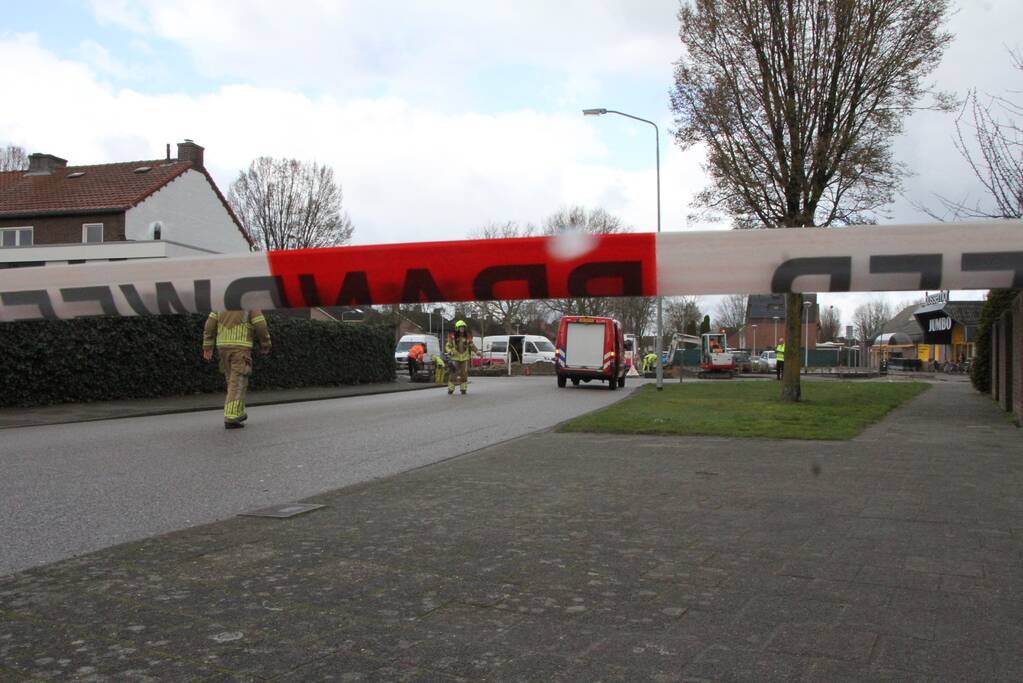 Gasleiding geraakt tijdens werkzaamheden