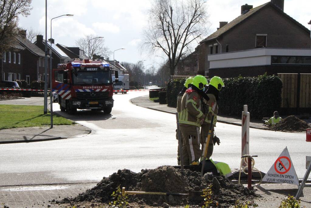 Gasleiding geraakt tijdens werkzaamheden