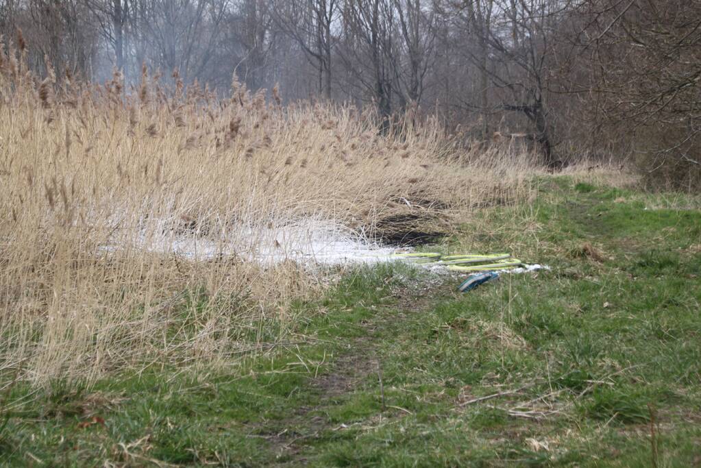 Stuk riet Meridiaanpark in brand