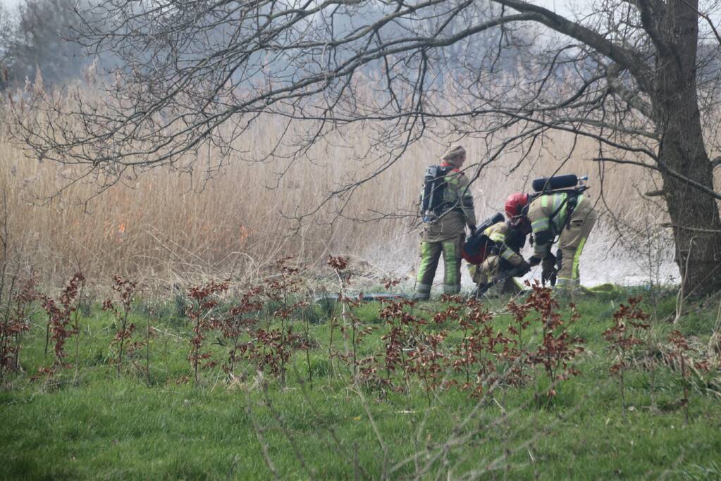 Stuk riet Meridiaanpark in brand