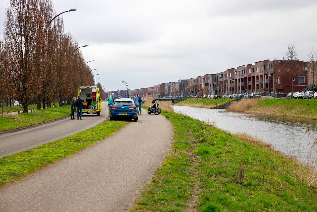 Man gaat met Harley Davidson onderuit