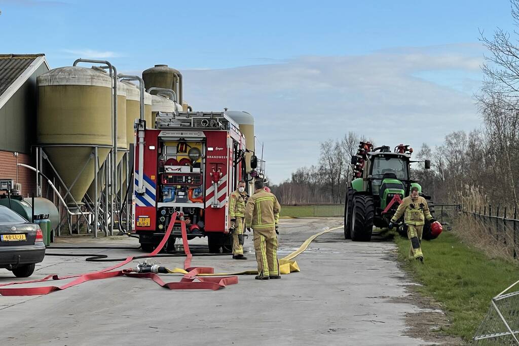 Grote brand in varkensstal