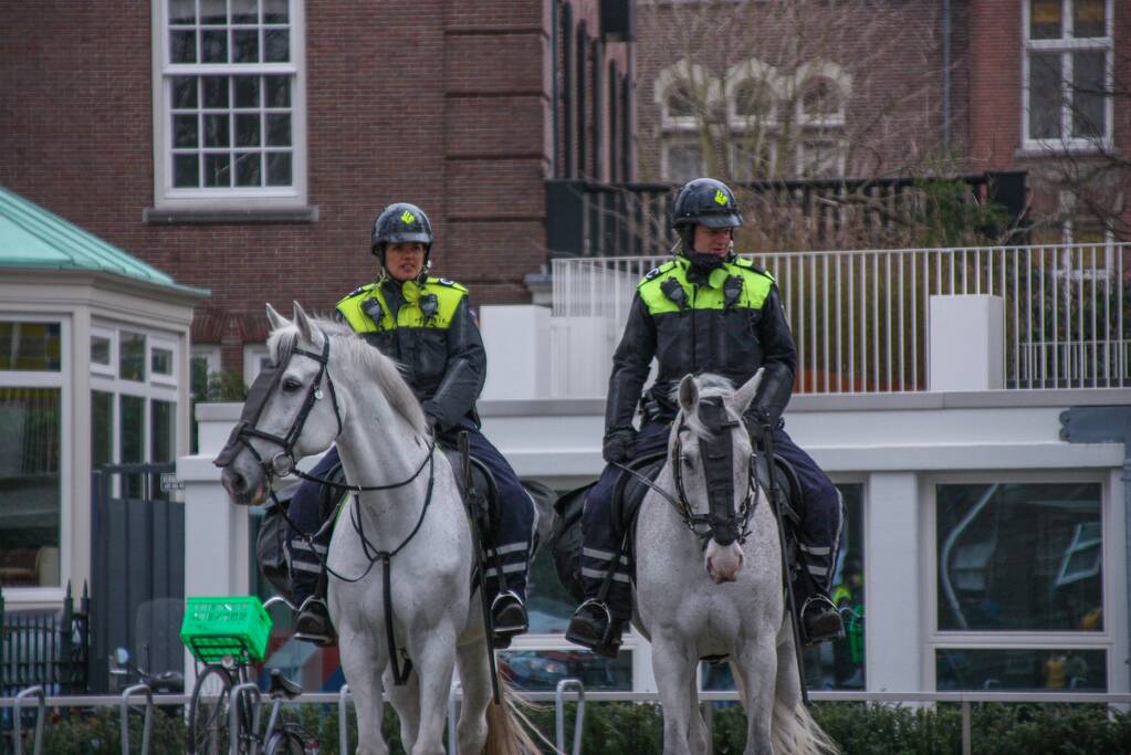 Opnieuw verzamelen demonstranten zich op het Museumplein