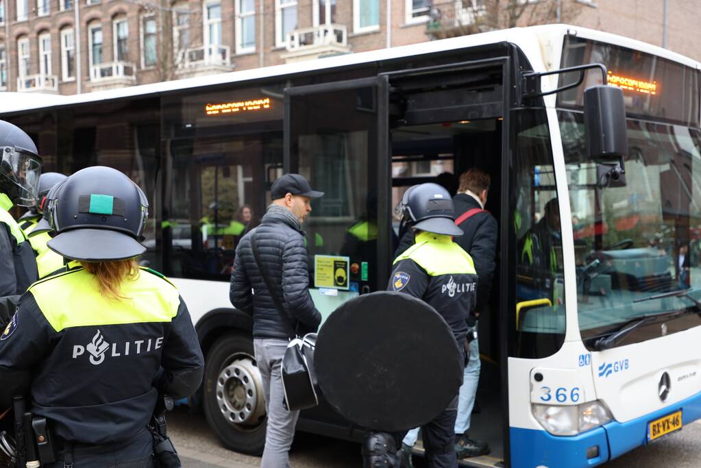 Opnieuw verzamelen demonstranten zich op het Museumplein