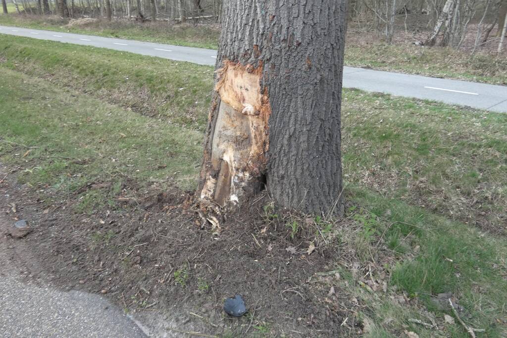 Persoon gewond bij botsing met boom