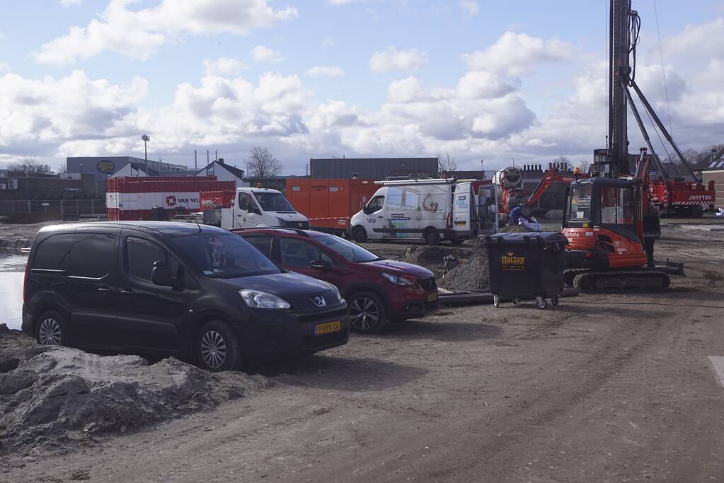 Waterlekkage op bouwterrein