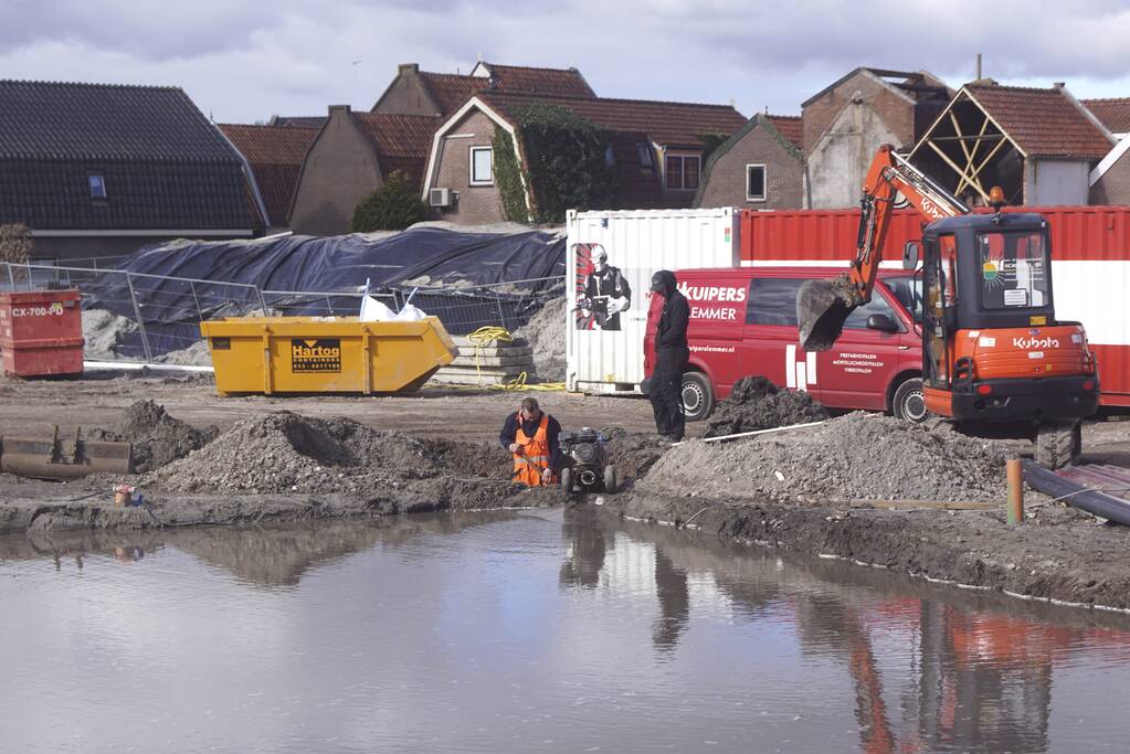 Waterlekkage op bouwterrein