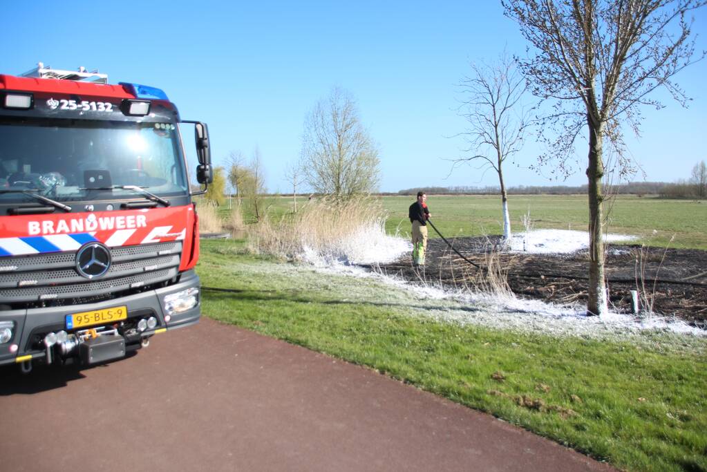 Stuk veld beschadigd door brand