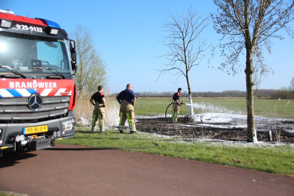 Stuk veld beschadigd door brand