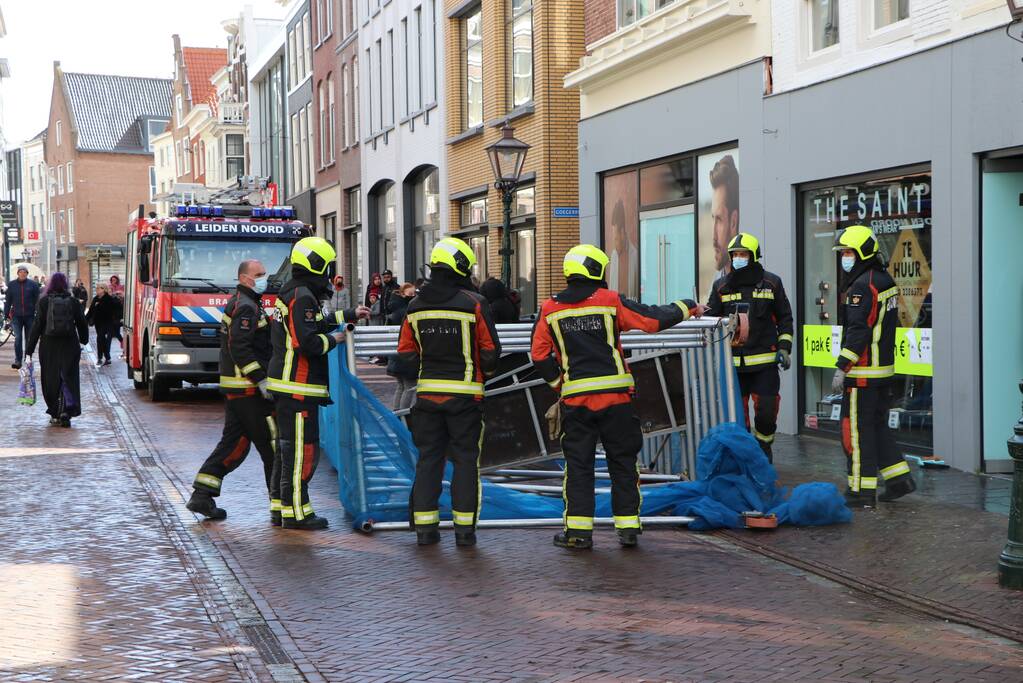 Steiger omgevallen in binnenstad