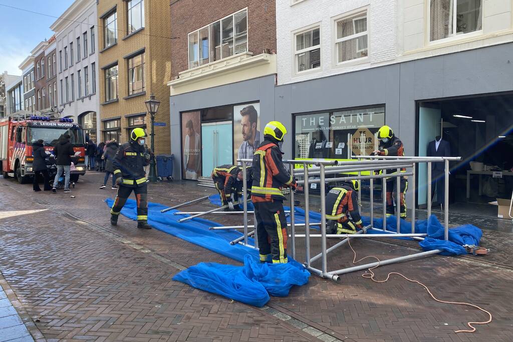 Steiger omgevallen in binnenstad