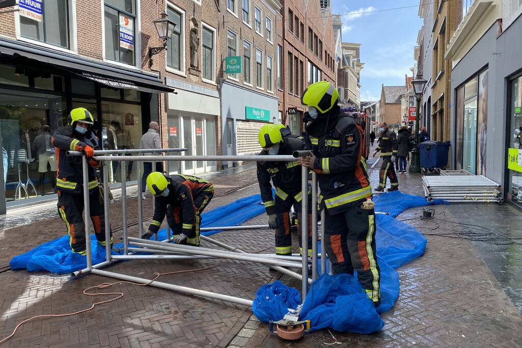 Steiger omgevallen in binnenstad