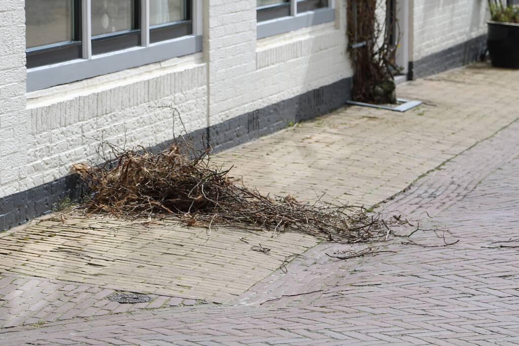 Schoorsteenplaat dreigt weg te waaien