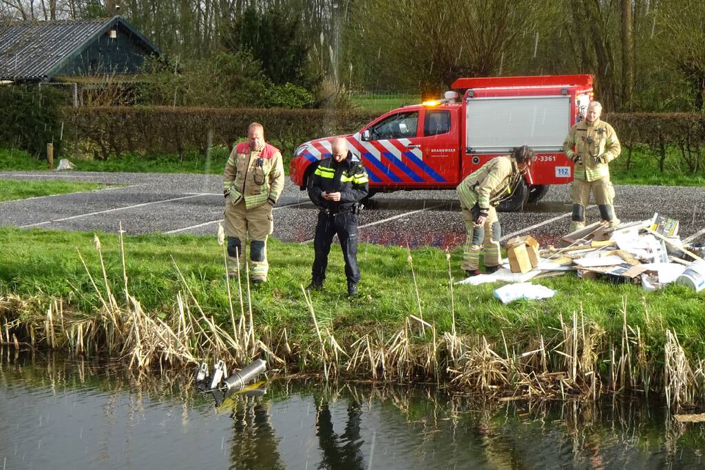 Gedumpte motor aangetroffen in water