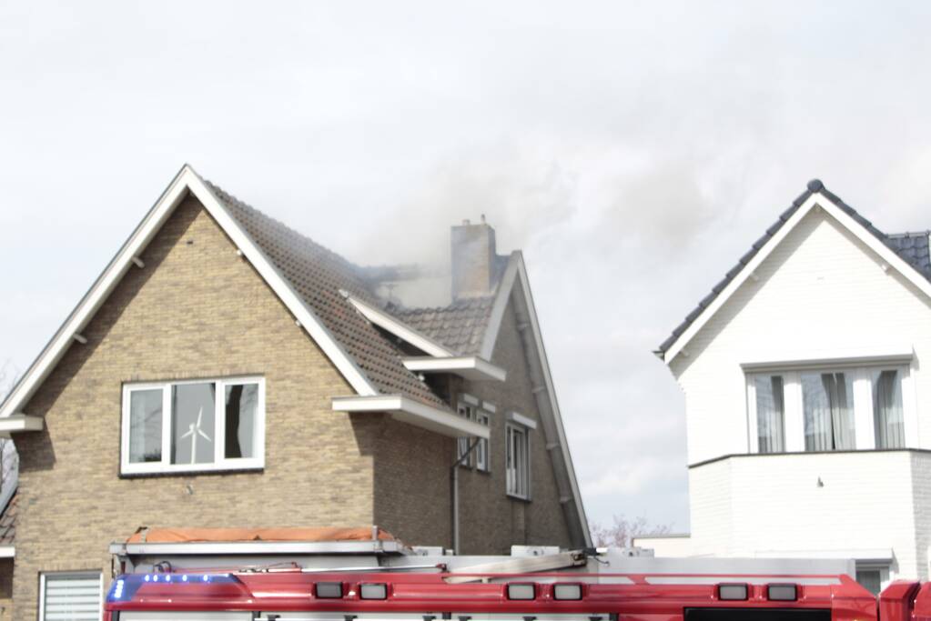 Brand op zolder van woning
