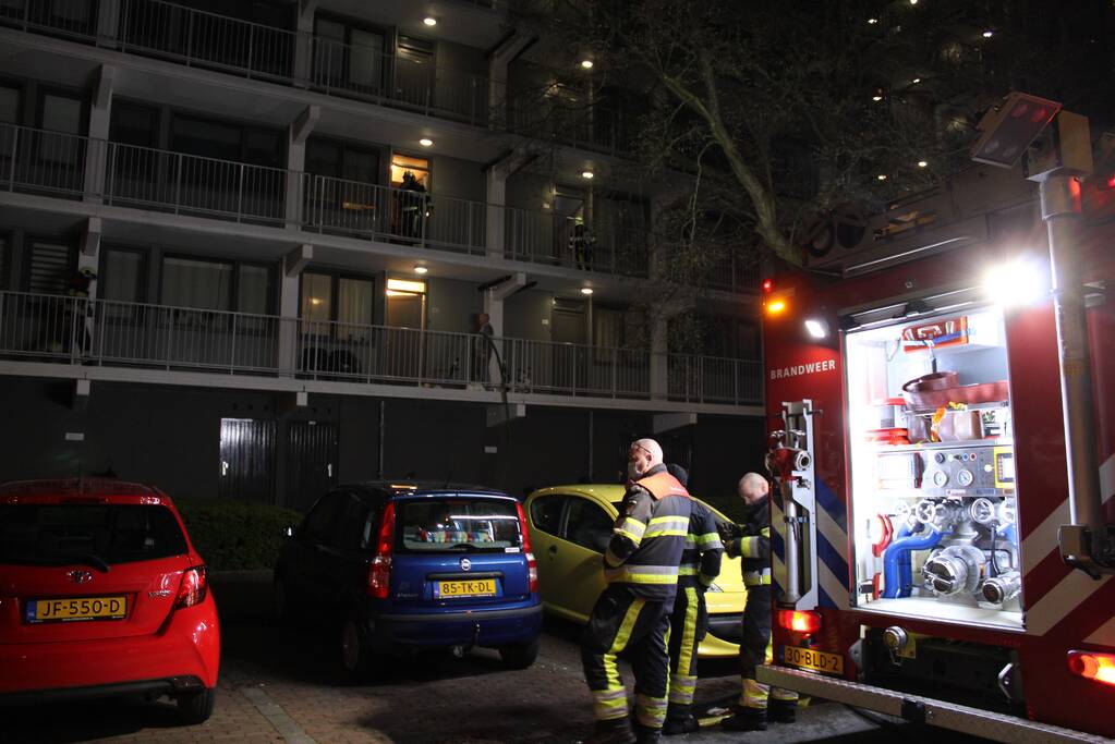 Woningbrand in flatgebouw