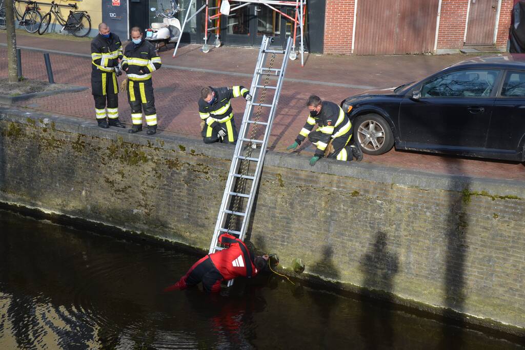 Brandweer doet reddingsactie voor kat in riool