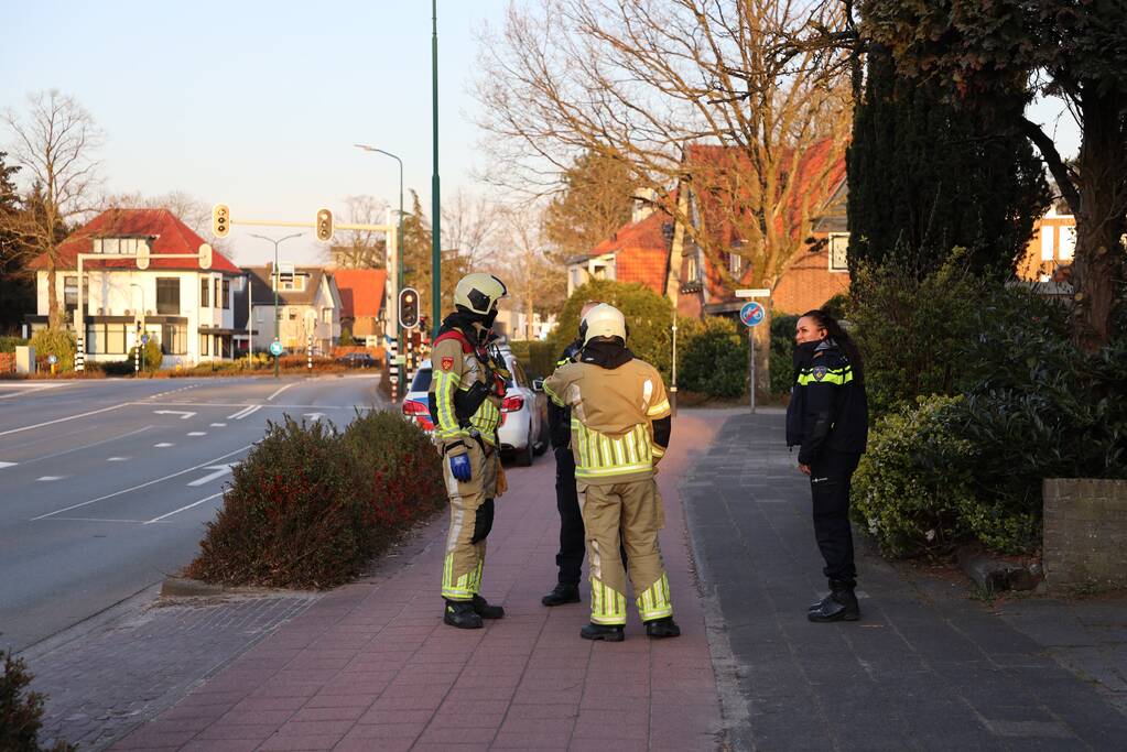 Brandweer en dierenambulance doen poging om vastzittende vogel te bevrijden