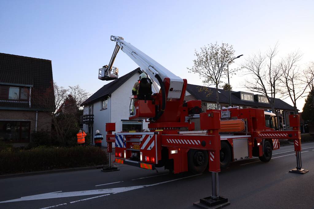 Brandweer en dierenambulance doen poging om vastzittende vogel te bevrijden