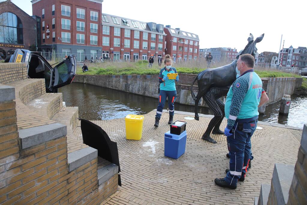 Personenauto belandt in water