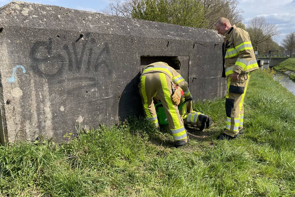 Afval brand in bunker