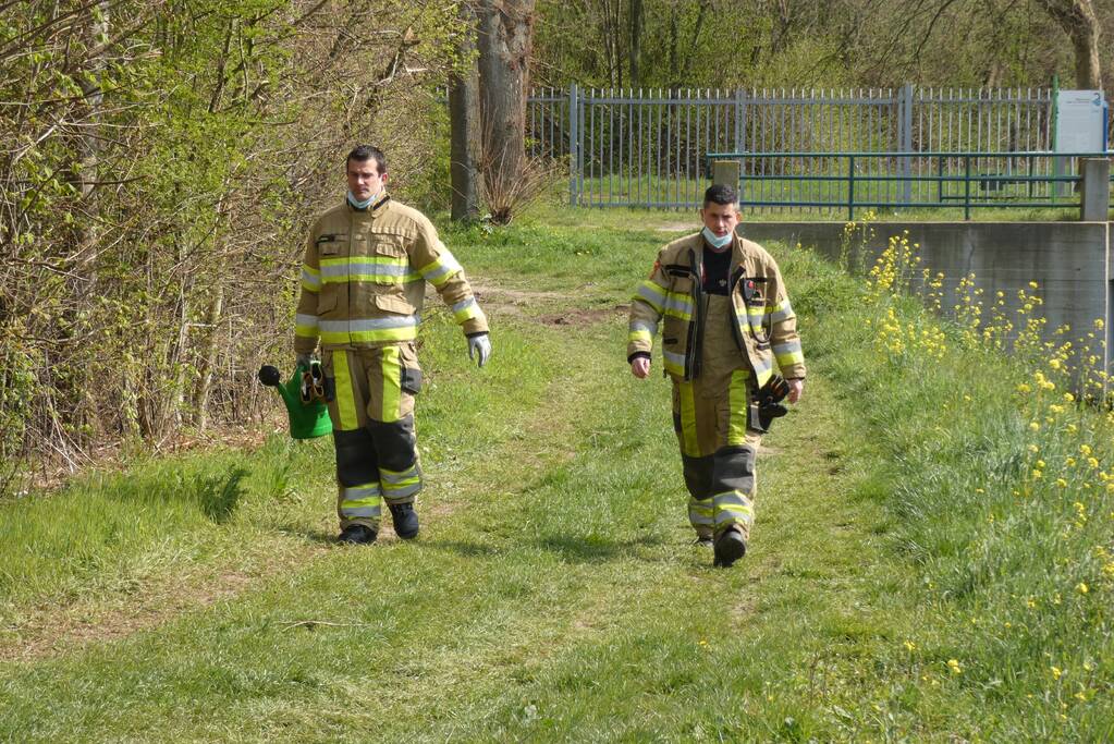 Afval brand in bunker