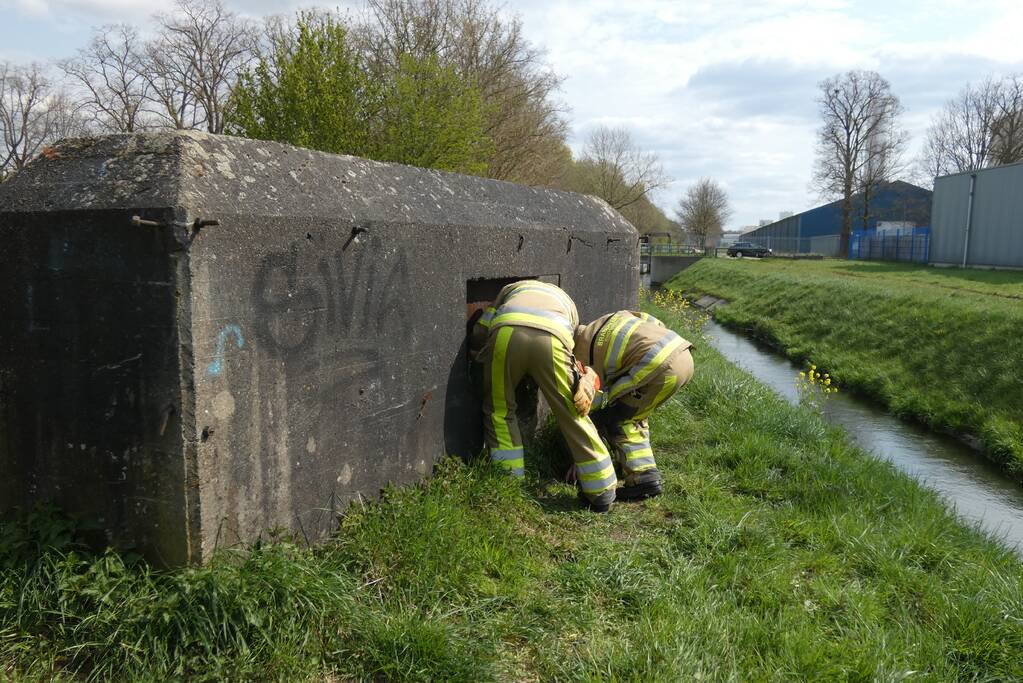 Afval brand in bunker
