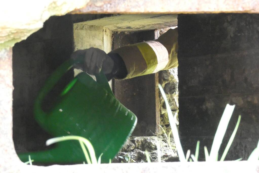 Afval brand in bunker