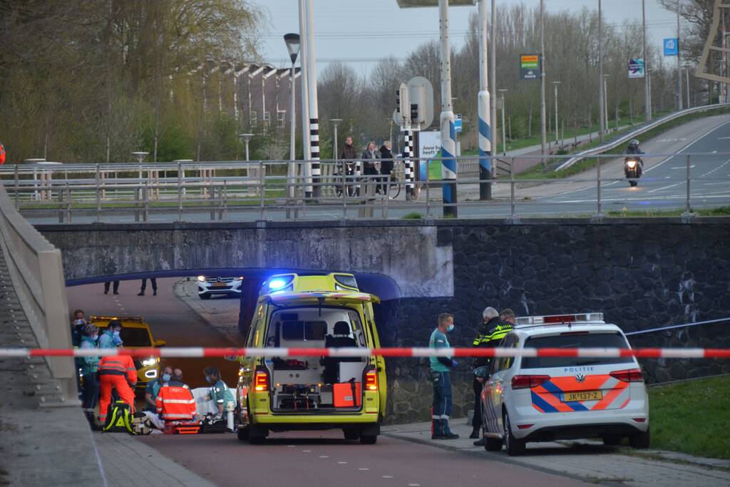 Traumahelikopter landt voor incident in fietstunnel