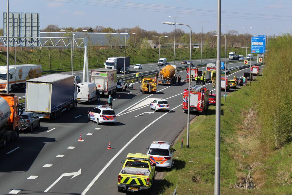 Zeer ernstig verkeersongeval op snelweg