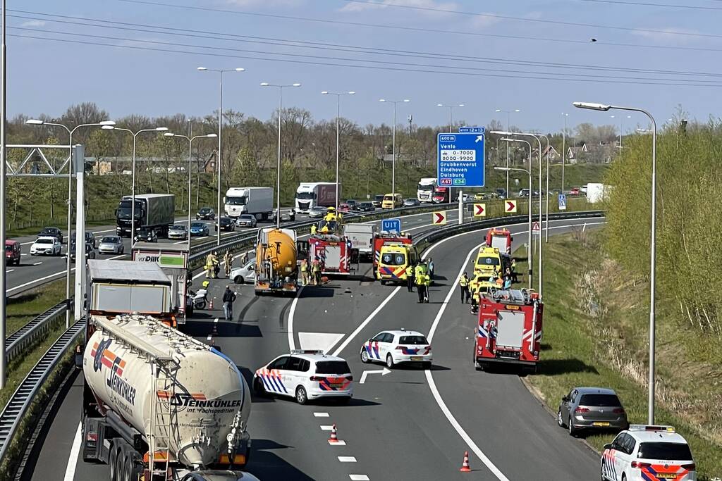 Zeer ernstig verkeersongeval op snelweg
