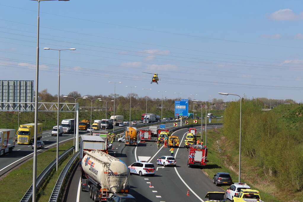 Zeer ernstig verkeersongeval op snelweg