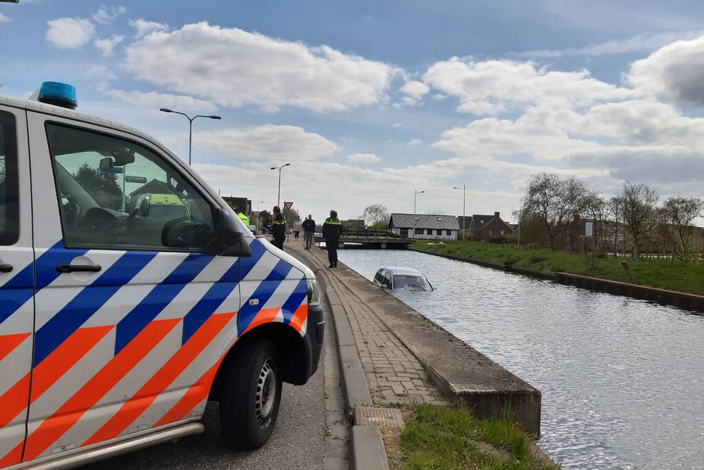Personenauto belandt in water
